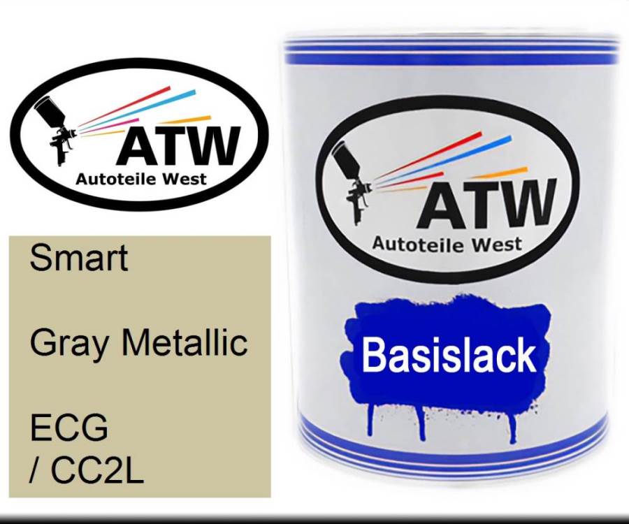 Smart, Gray Metallic, ECG / CC2L: 1L Lackdose, von ATW Autoteile West.